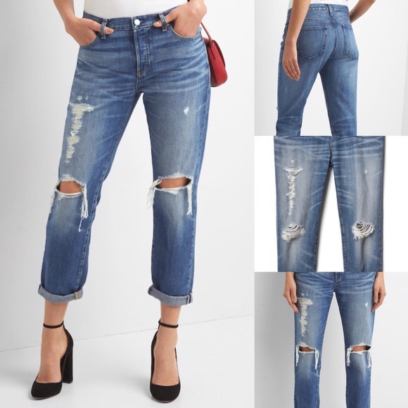 GAP Denim - Gap 1969 Relaxed Boyfriend Distressed Jeans